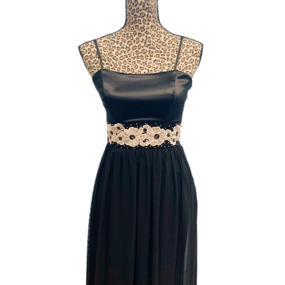 Maria Bianca Nero Black Floral Maxi Dress Size P